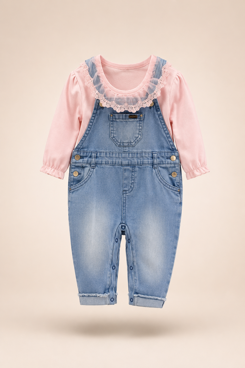 Conjunto Jardineira Jeans Doce Encanto